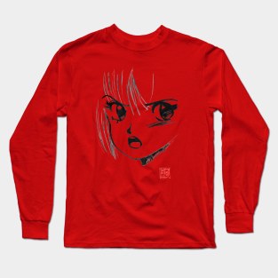 80's manga face Long Sleeve T-Shirt